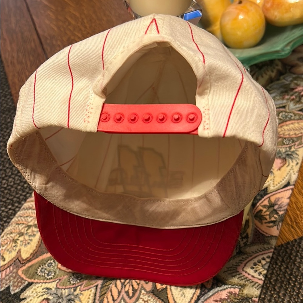 Bill Elliott 11 Budweiser Cap White red pin stripes Red Brim and Embroidered Car - Picture 6 of 12
